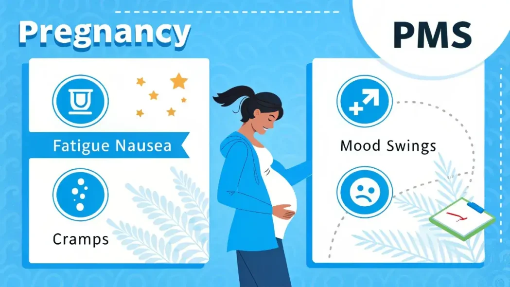 Many early signs of pregnancy overlap with symptoms of premenstrual syndrome (PMS)